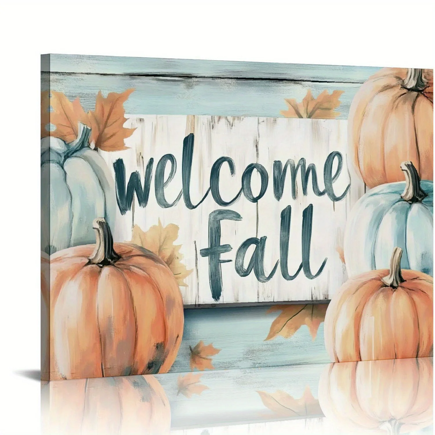 

Autumn Pumpkin Canvas Painting Wooden Framed Wall Decor Suitable for Living Room Bedroom Perfect for Home and Office Decoration