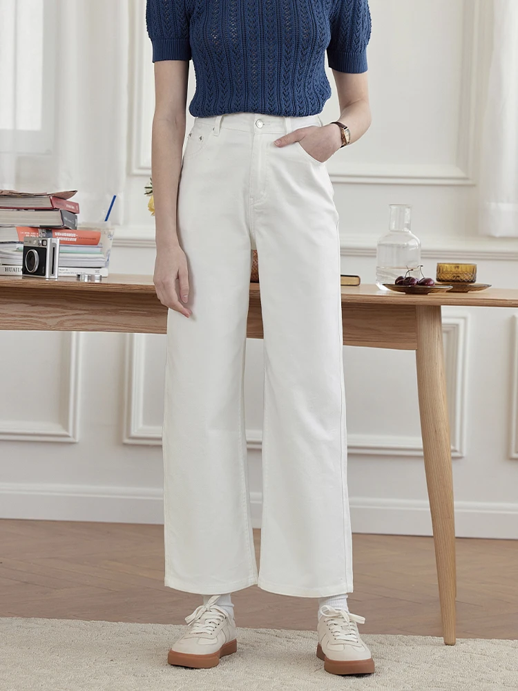 

Джинсы с высокой талией и прямыми штанинами, женские повседневные длинные брюки, ретро-дизайн с вышивкой в виде тюльпанов, весна-осень, новинка, хлопок, стрейч...