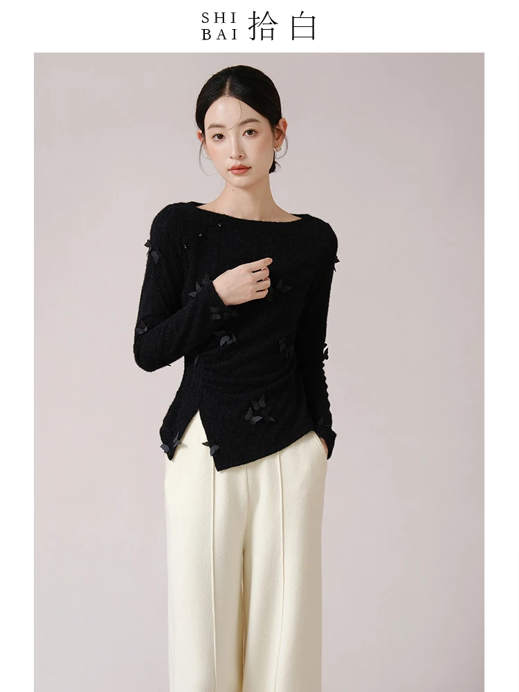 

Новый китайский тонкий женский свитер ibai с эффектом утяжки талии, базовый топ для осени и зимы, нежный и стильный.