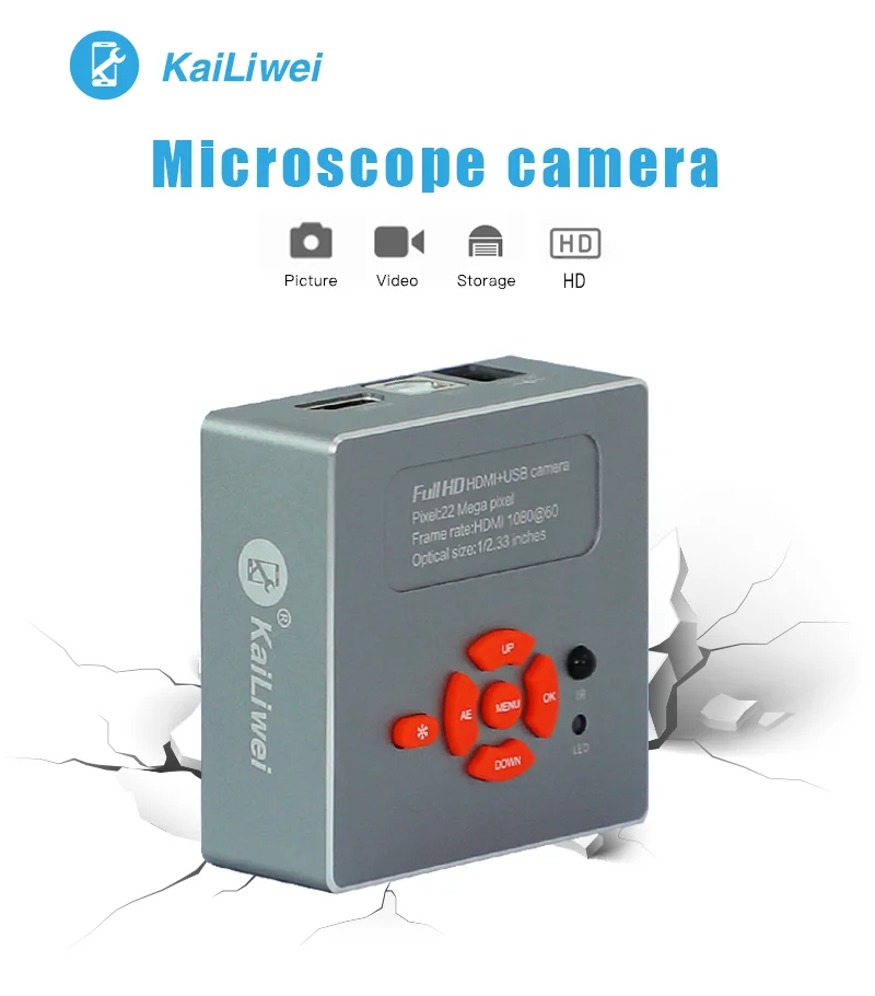 22 MP HD USB Electronic Video Microscope Digital Measurement Camera