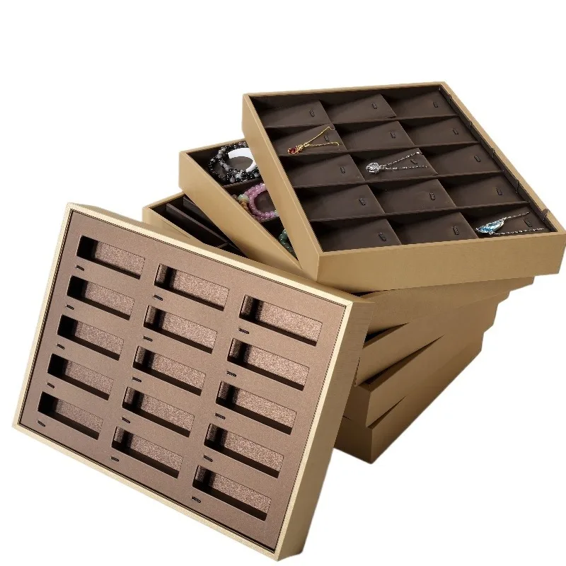 Portable Jewelry Tray Large Capacity Multifunctional Earrings Tray Luxury Pendant Ring Storage Trays Jewelry Store Display Trays
