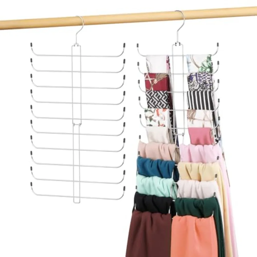 

Scarf Hanger for Closet, 20 Large Capacity Scarf Organizer, Space Saving Scarf Holder Hijab Rack Closet Organizers and Storage