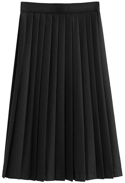 Black midi skirt [about 60cm] ykk buckle