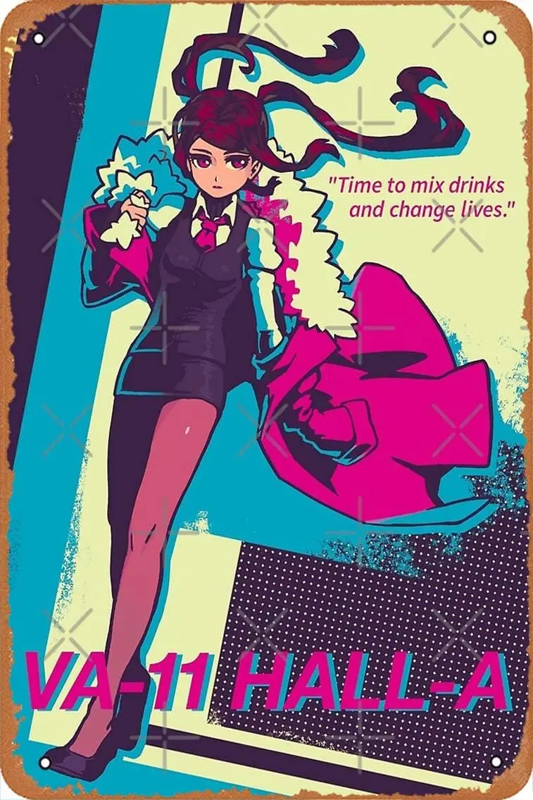 Jill (VA-11 Hall-A) Metal Print Vintage Retro Metal Sign 8x12 Inch Man Cave Home Wall Decor sign