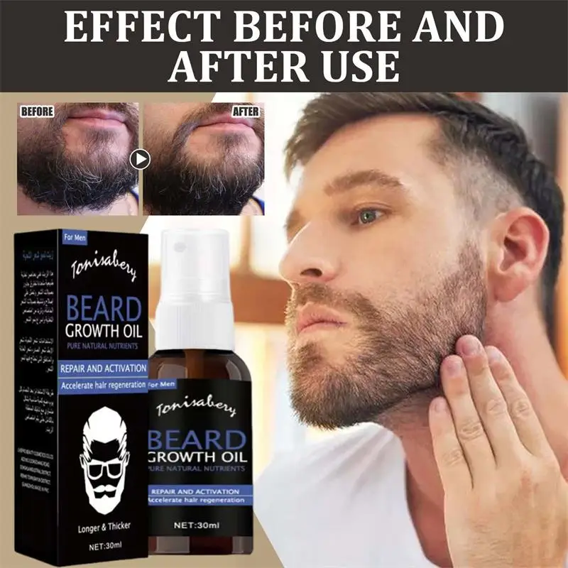 Beard Growth Oil Beard Wax Balm Hair Loss Products Leave-In Conditioner for Groomed Chest Hair Moustache Oil Beard Care Product
