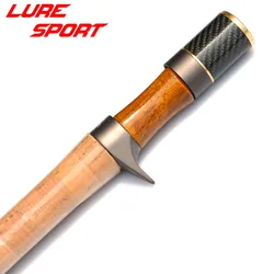 LureSport Spin Cast Fishing Rod Butt Section Cork Grip Wood Aluminum Carbon Tube Cap Reel Seat Aluminum End Cap
