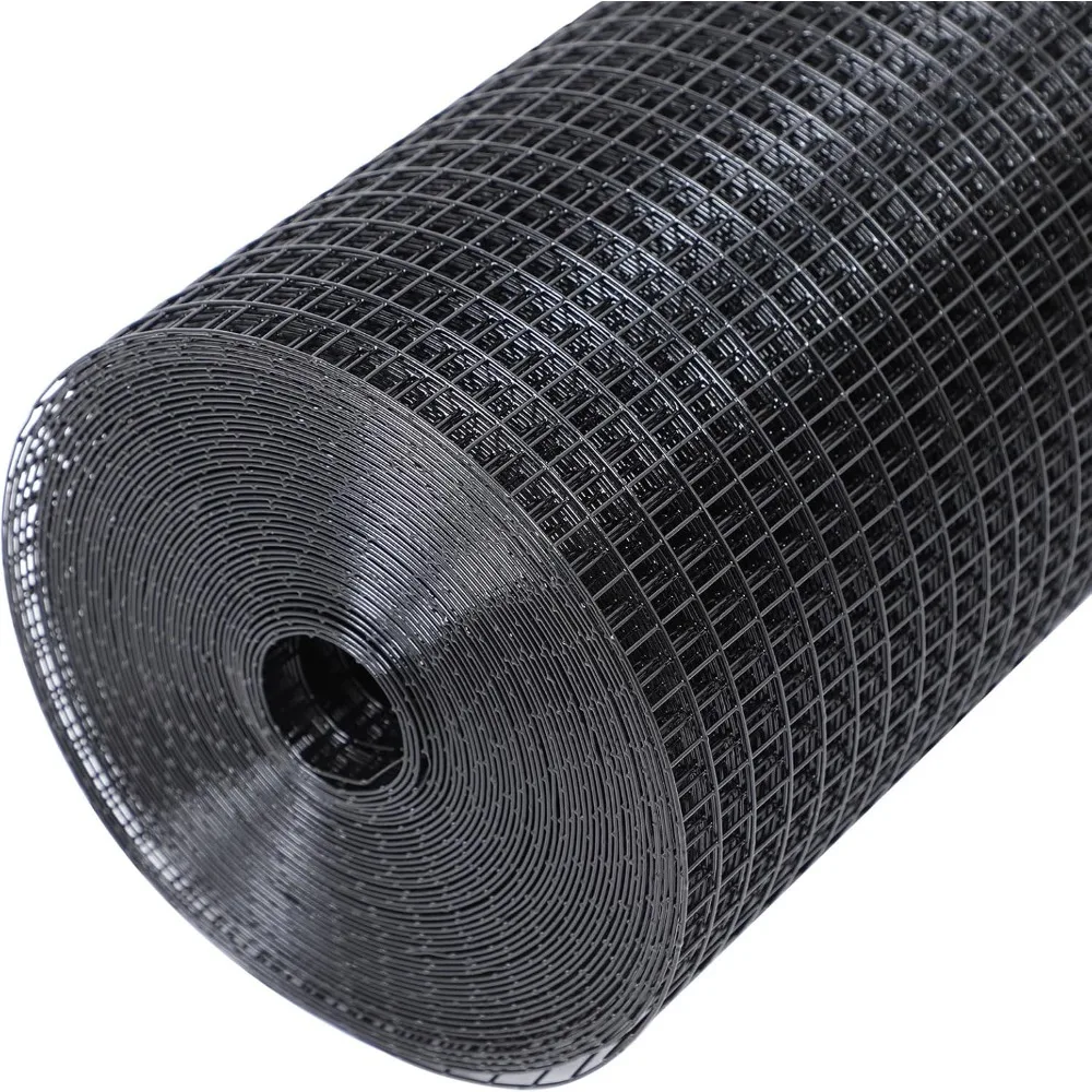 

Black Hardware Cloth 1/2'' 48'' X 100' Chicken Wire Fencing PVC Coating Welded Wire Mesh Rolls for Chicken Coop and Home Improve