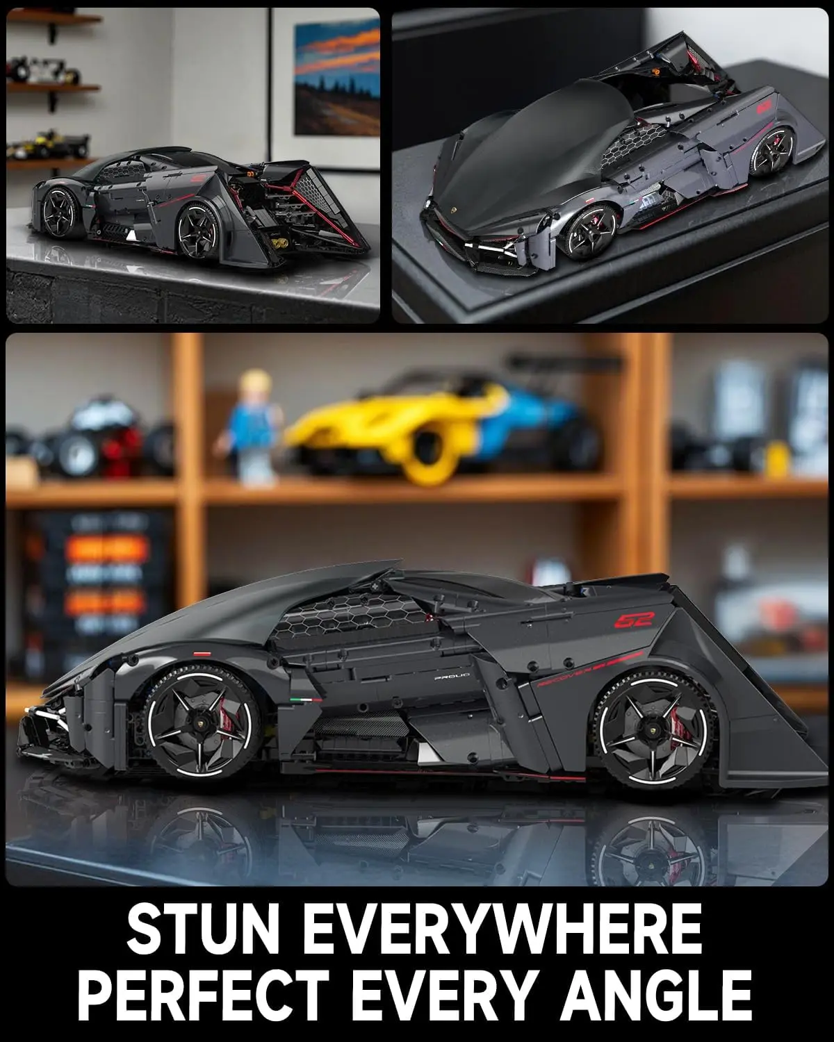 1:8 Sport Building Supercar Set for Adults, Model Kit for Adults to Build, Collectible Car Building Kits, Supercar with Authenti