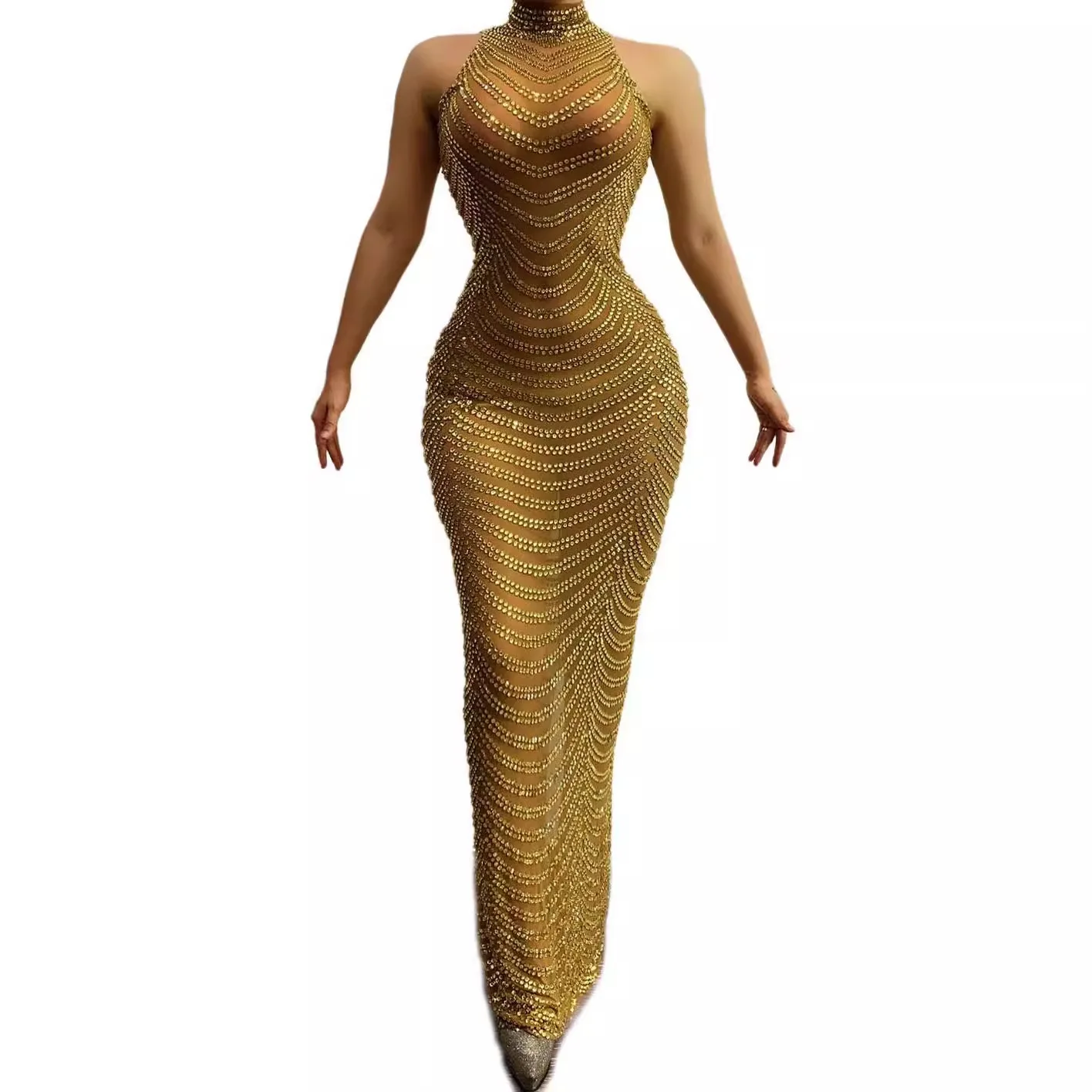Sexy Backless Sleeveless Long Party Dress For Ladies Ideal For Party, Banquet Business Catwalk & Internet Celebrity Prom Dress