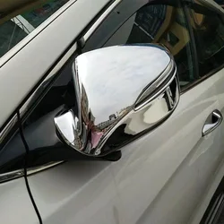 For Hyundai Santa Fe 2013 2014 2015 ABS Chrome Rearview Mirror Cover Trim Side Door Mirrors Covers Overlay Car Accessories 4pcs