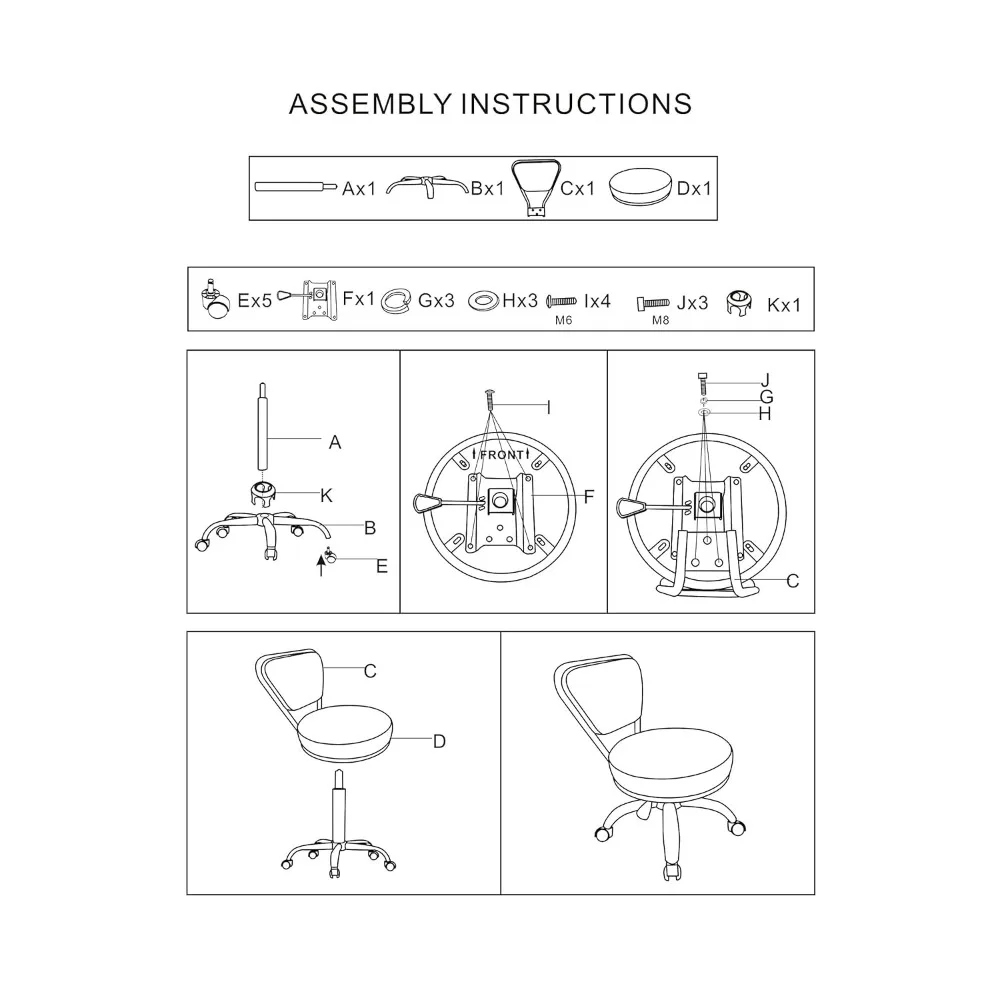 เก้าอี้ทำเล็บเท้า MAYAKOBA รุ่น Dayton สีขาว แบบลม ปรับระดับได้ พร้อมล้อเลื่อน อุปกรณ์และเฟอร์นิเจอร์สำหรับร้านเสริมสวย