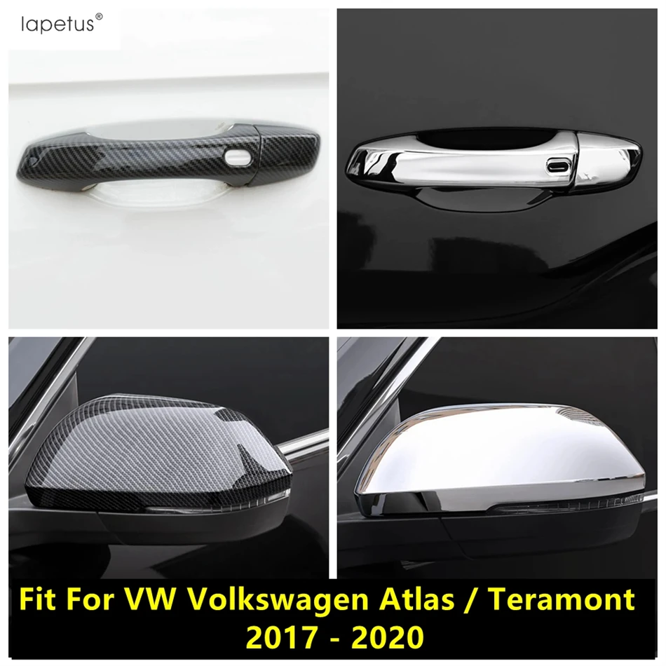 

Side Door Handle / Rearview Mirror Cover Trim For VW Volkswagen Atlas / Teramont 2017 - 2020 ABS Chrome / Carbon Fiber Accessory