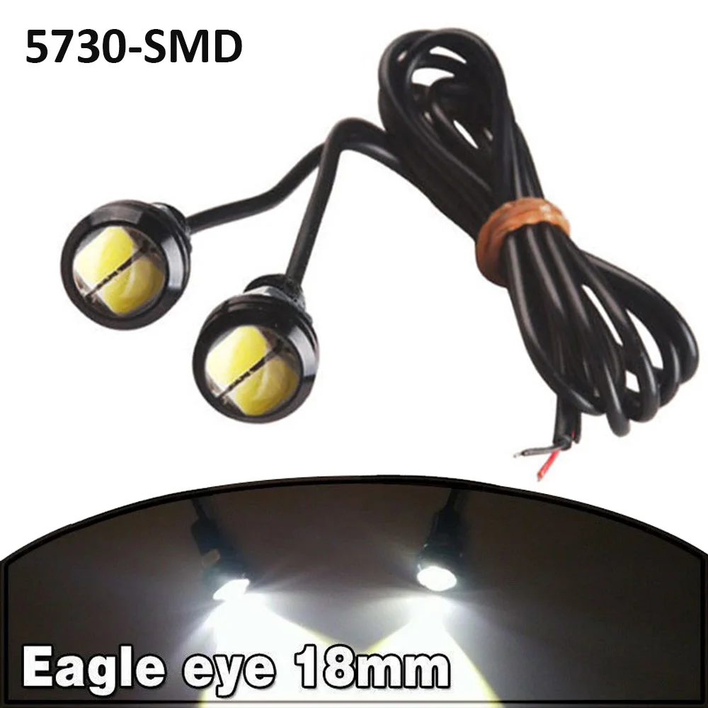 2pcs 18mm LED Eagle Eye Light 12V 2LEDs 5730 SMD Car Fog DRL Daytime Running Light Reversing Backup Parking Signal Lamp