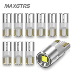 10Pcs T10 LED W5W LED Bulb 3535 Lens Chip Car Interior Trunk Lights Side Marker Lamp White Position Interior Map Dome Lights