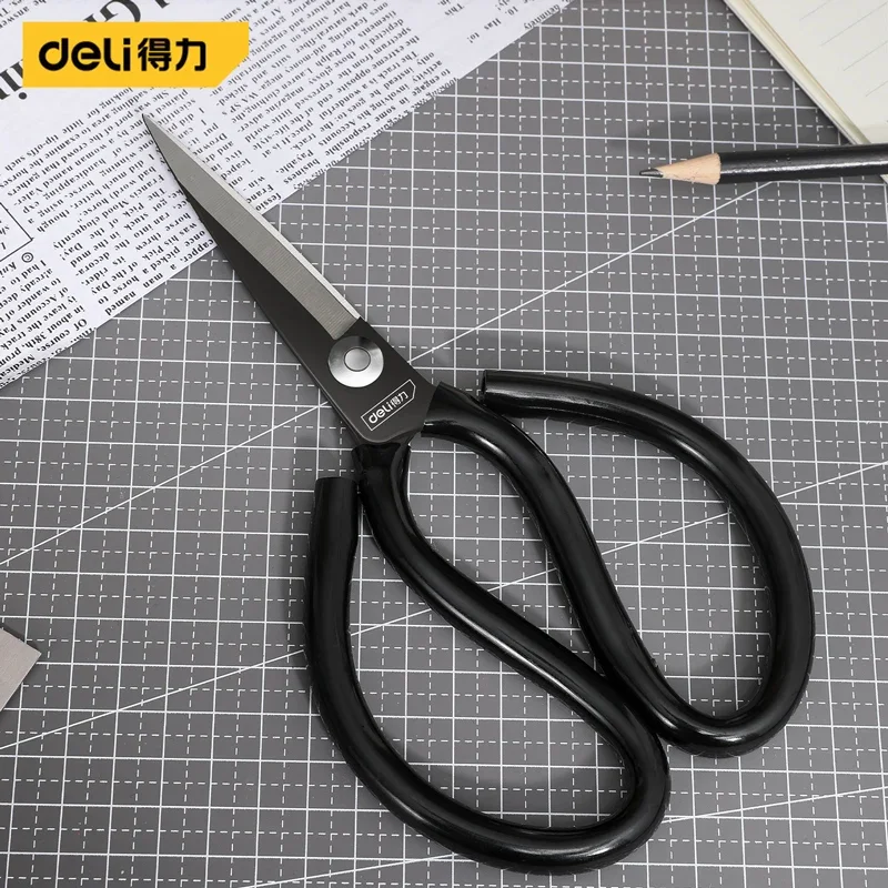 Deli 8 Inch Scissors Stainless Steel Multipurpose Sharp Scissors for Cutting Cardboard,Carpet,Fabrics,Leather,Rubber Plastics