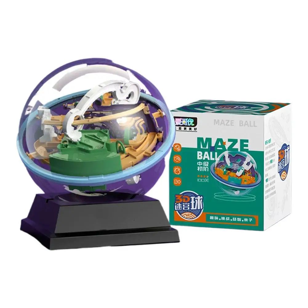 Magiczna Kostka Labirynt 3D, Zabawka Logiczna, Kostka Edukacyjna Rozwijająca Inteligencję dla Dzieci, Przezroczysty Labirynt z Kulą
