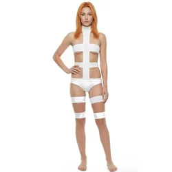 The Fifth Element Leeloo Cosplay Jumpsuits Sexy Ladies White Bodysuit Woman Strapless Lanyard Tights For Halloween Night Club