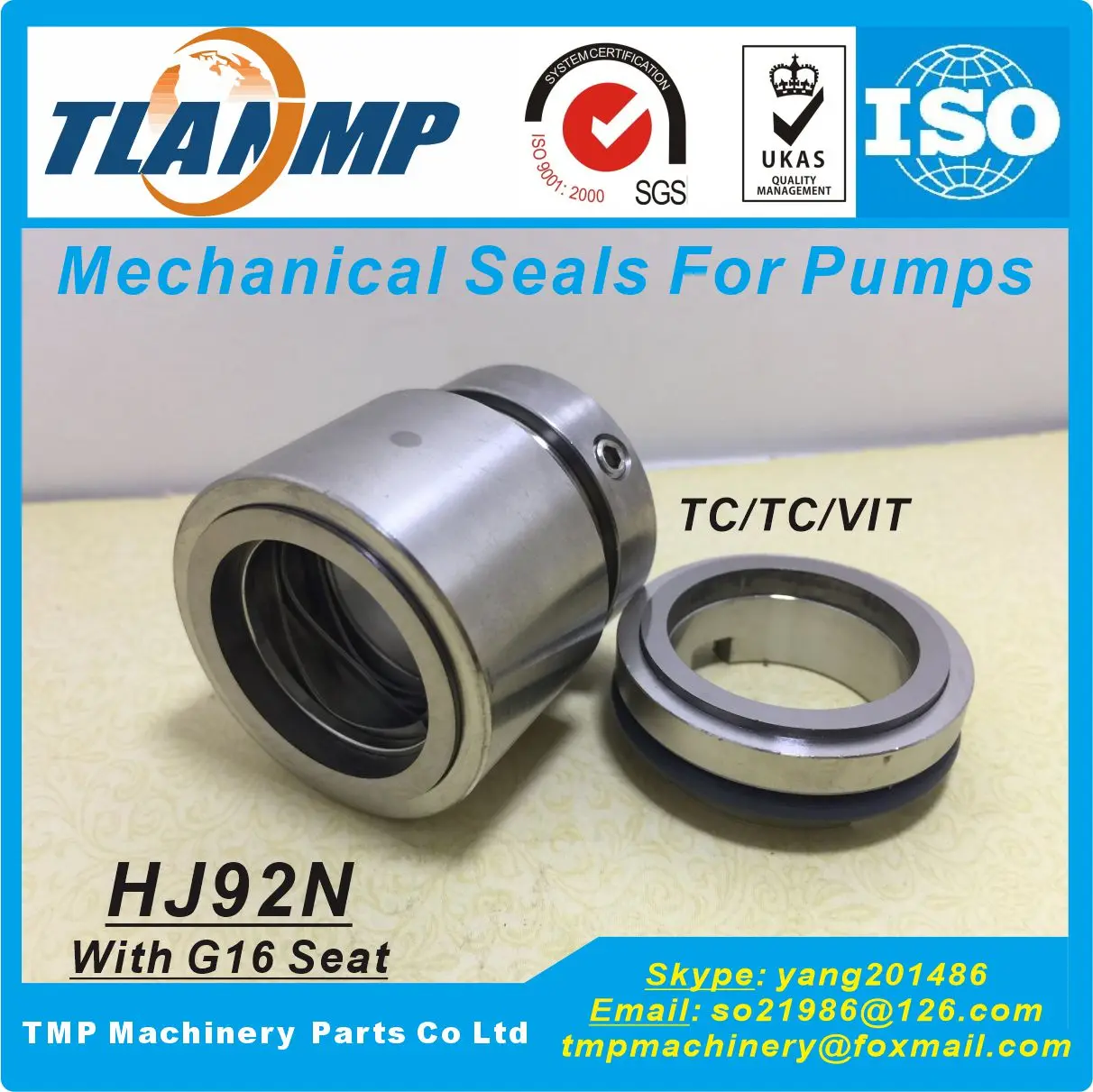 

HJ92N-80 , HJ92N/80-G16 TLANMP Mechanical Seals With G16 Stationary Seats