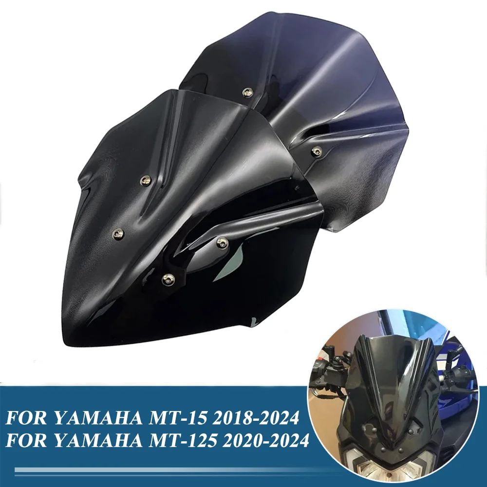 

MT15 MT125 Motorcycle Accessories Windshield Sport WindScreen Visor Wind Deflector Fits For Yamaha MT-15 MT-125 MT 15 2018-2024