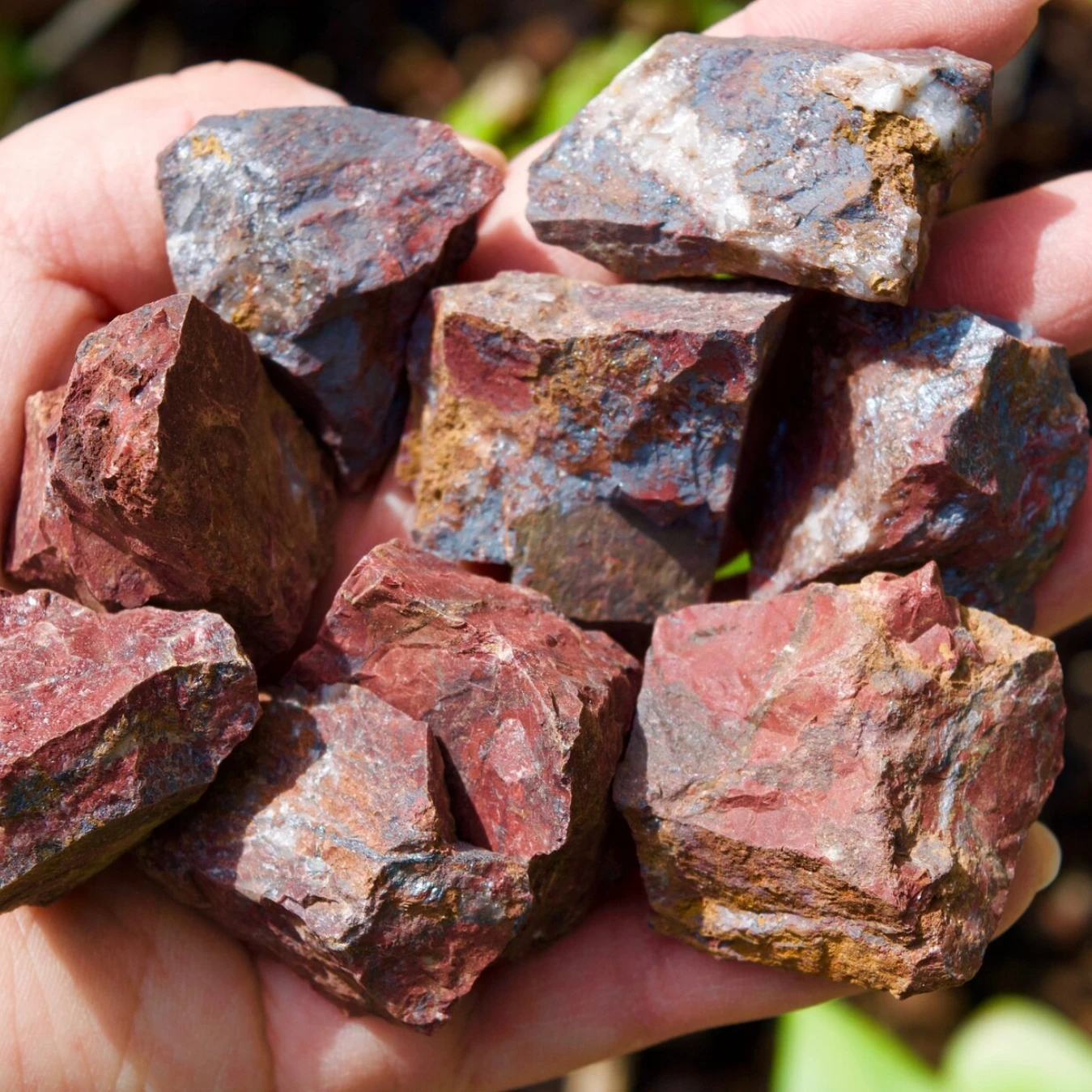 Natural brecciated jasper rough stone