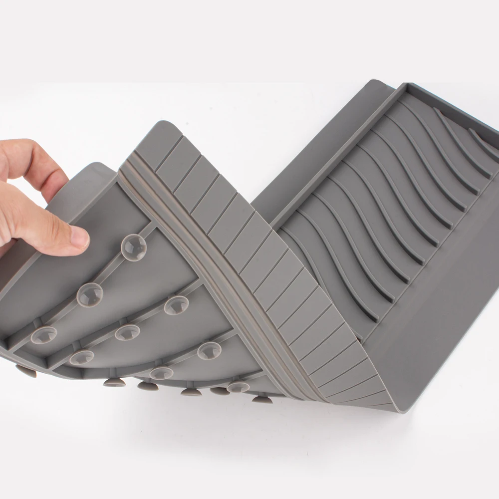 1pc Silicone Sink Splash Guard Sucker Can Be Cropped Sink Edge Protector Oil-Proof Anti-spray Water Retaining Pad Bathroom
