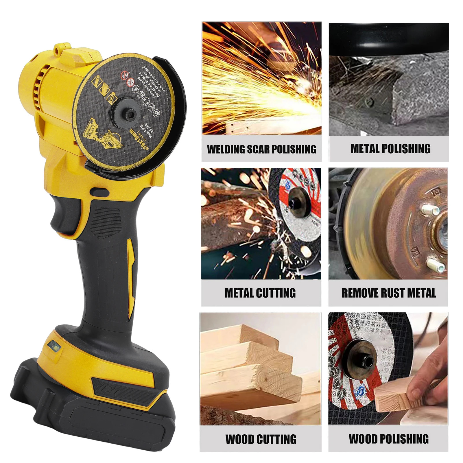 طاحونة زاوية صغيرة 21 فولت لاسلكية 18000 دورة في الدقيقة أداة تجليخ كهربائية مع 2 قطعة بطارية قابلة للشحن متعددة الوظائف مقاومة للغبار #3