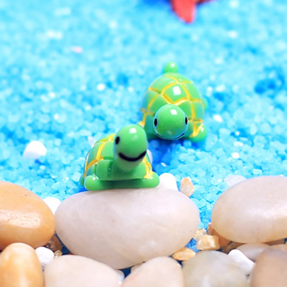 

30pcs Glass Bottle Landscape Turtle Figurines Mini Marine Animal Decorations Resin Aquarium Ornaments Fish Tank Home Decor Diy