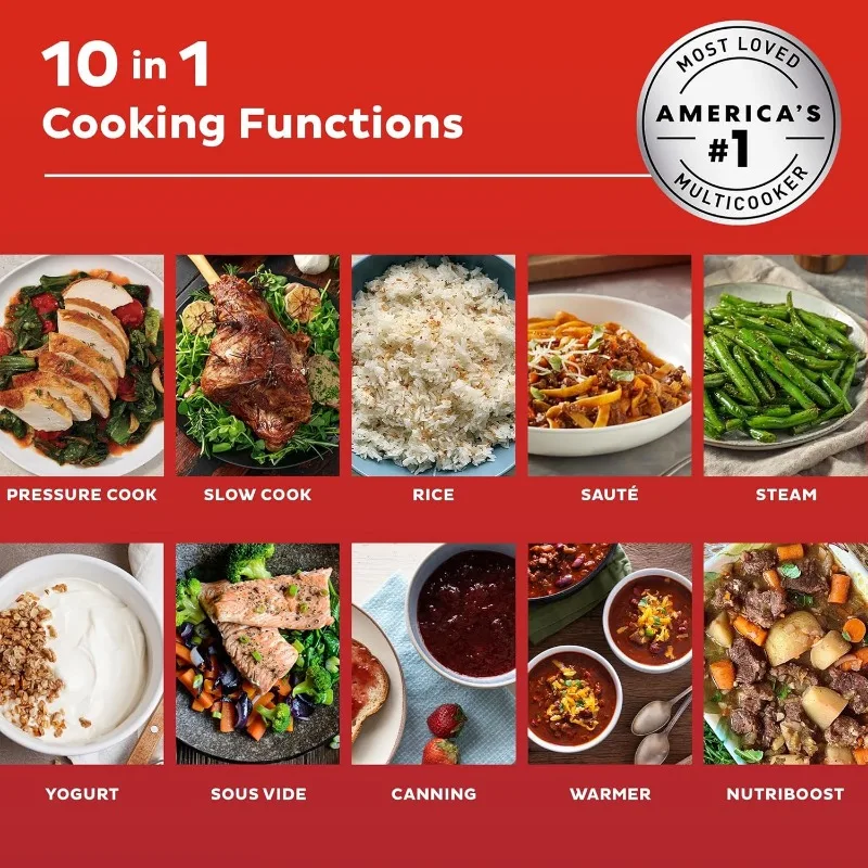 Instant Pot Pro Plus Wi-Fi Smart 10 في 1، طنجرة ضغط، طنجرة بطيئة، طباخ أرز، باخرة، مقلاة ساوتي، صانع زبادي، أكثر دفئا