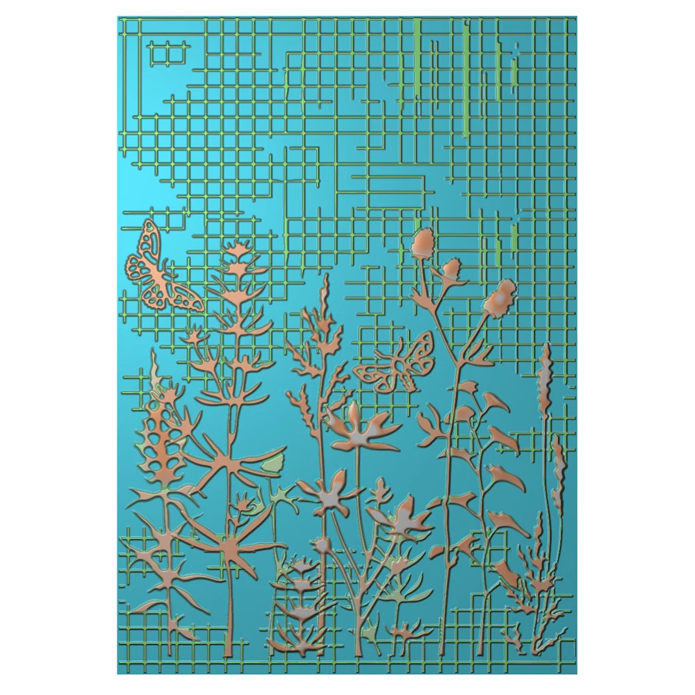 3D Embossing Folder Floral Branches Butterfly Background DIY Scrapbooking Decor Album Greeting Cards Stencil Making Craft