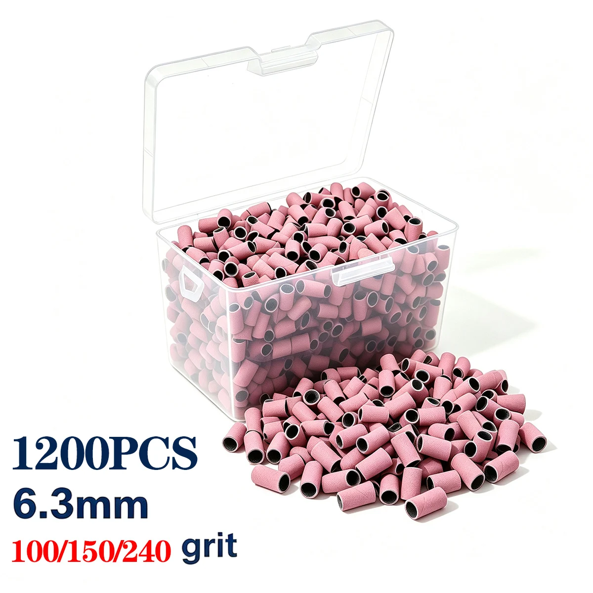 Wholesale 6.3MM Nail Sanding Bands 100/150/240 Grit for Manicure Nail Surface Treatment Polishing