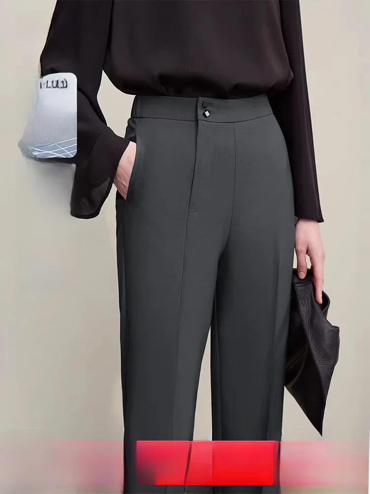 

Женские повседневные брюки Slimming Cone aped, не мнущиеся, с охлаждающим эффектом, укороченные, для работы, с завышенной талией, бренд i Brand