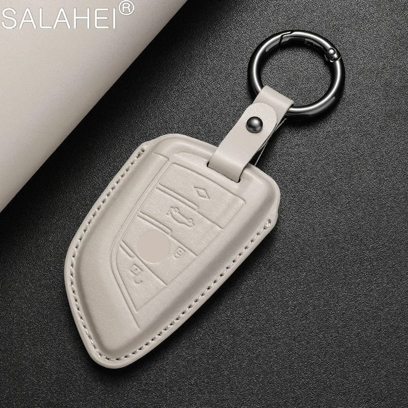 Leather Car Key Case Cover for BMW X1 X3 X5 X6 X7 1 3 5 6 7 Series G20 G30 G11 F15 F16 G01 G02 F48 Protector Shell Accssories