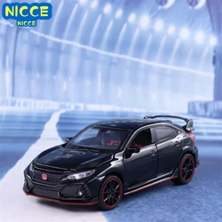 ホンダ-シビックの車とおもちゃの車,金属製の車,モデルTYPE-R,音と光のコレクション,クリスマスプレゼント,a109,1:32