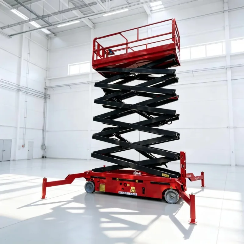 JIAYAO 20m Steel Hydraulic Electric Movable Scissor Car Jack Lift 500kg Capacity 2.5m/min Drive Speed Scaffolding Machine Garage