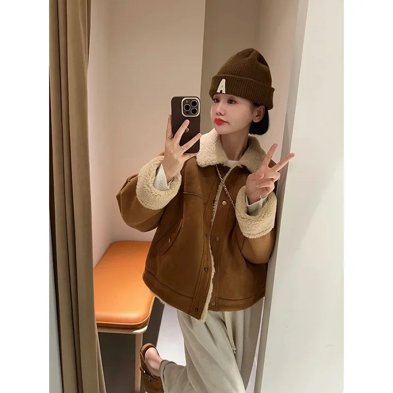 Winter Women Jacket Fall 1 Piece Blazer Khaki Street Daily Work Wear Fashion Girl Coat Outfit Prom Dress