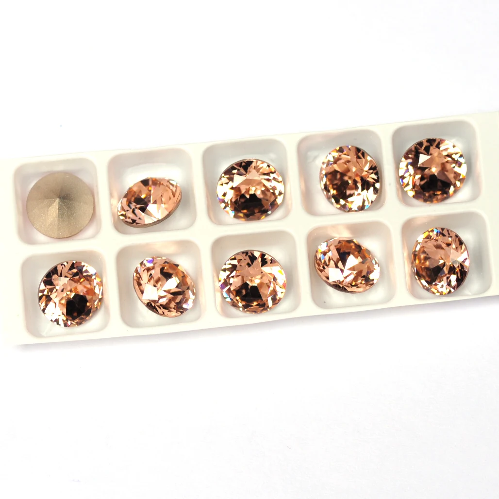 1357 Best Quality Light Peach Nails Rhinestone Brilliant Cut Shape Popular Glass Rhinestones For 3D DIY Nail Art Accessories