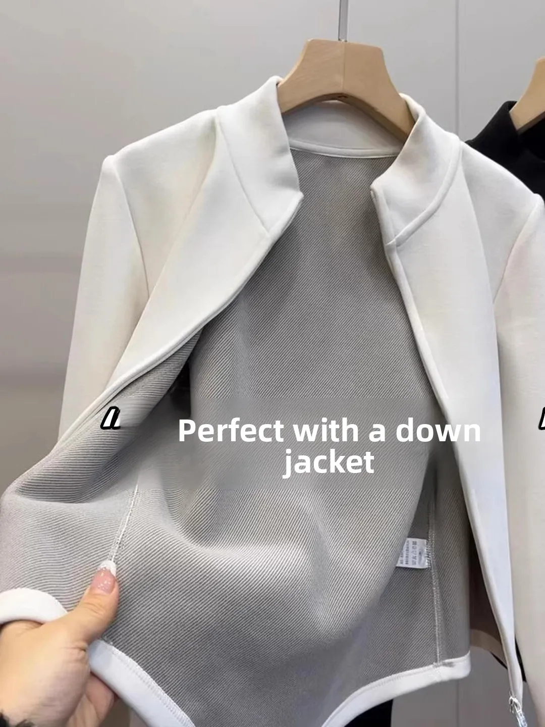 Graphene Thickened Jacket Small Waist Outerwear Durable Polyester Fiber Casual Style Women's Short Coat Sport Fleece Inner