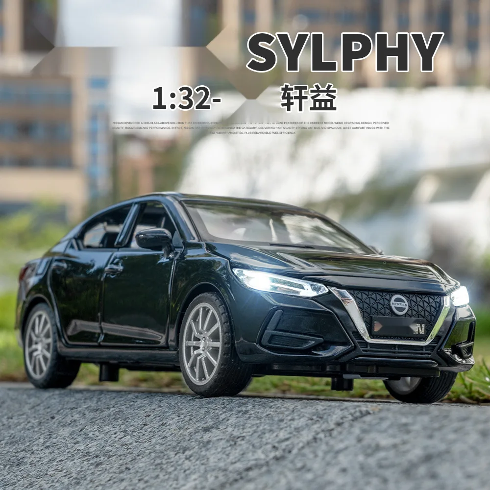1:32 Scale PATROL SYLPHY Car Model Toys Alloy Diecast Sound Light Doors Opened Pull Back Rubber Tires Ornament Gift