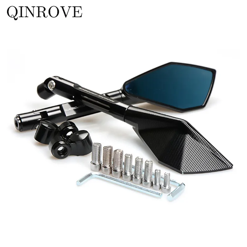 

Aluminum Motorcycle Rear View Mirror Blue Glass Side Mirror Universal For Benelli TNT 125 150 TRE 1130K TRK 502X 251 Torado 125