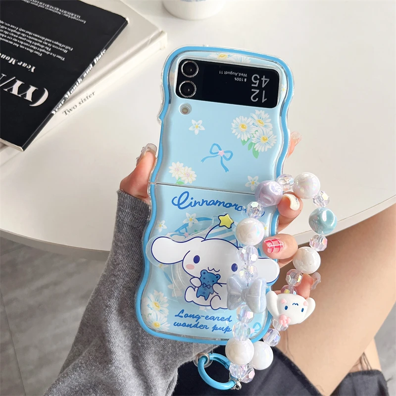 Sanurgente-Étui de téléphone mignon Kawaii Cinnamoroll My Melody pour Samsung Galaxy Z Flip 3, 4, 5, coque arrière rigide PC, ZFlip3, ZFlip4, ZFlip5, 5G