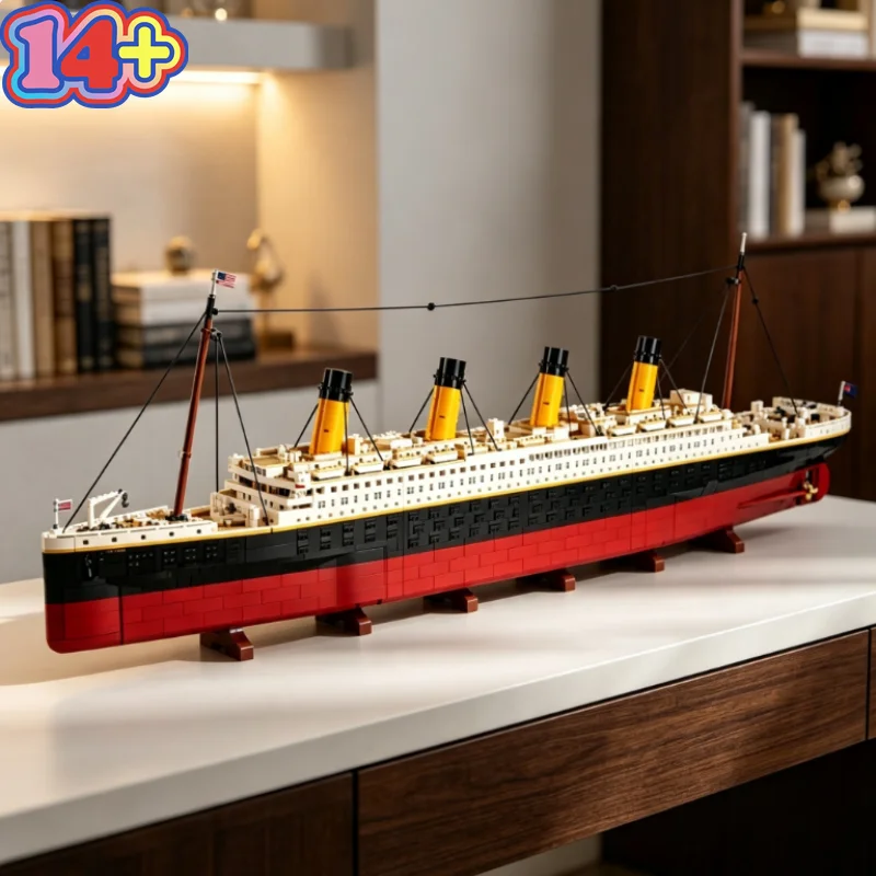 Image of Großes 9090-Teiliges Luxus-Kreuzfahrtschiff-Bausatz Creator Expert DIY-Montage Ozeanfahrzeug-Modell Detaillierte Desktop-Dekoration Perfekt