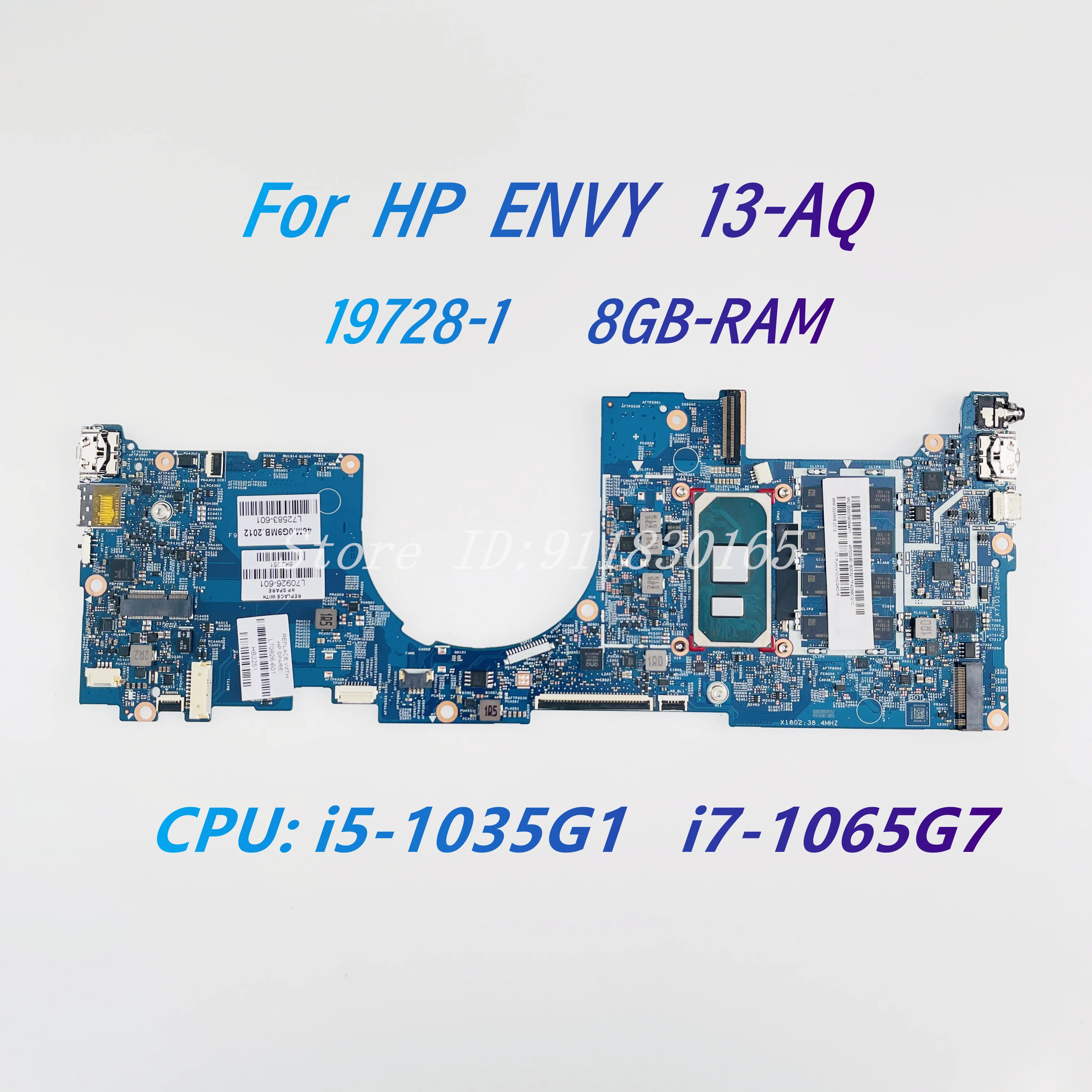 19728-1 For HP ENVY 13-AQ Laptop Motherboard L70926-601 L70927-601 With i5-1035G1 i7-1065G7 CPU 8GB-RAM Mainboard 100% Work