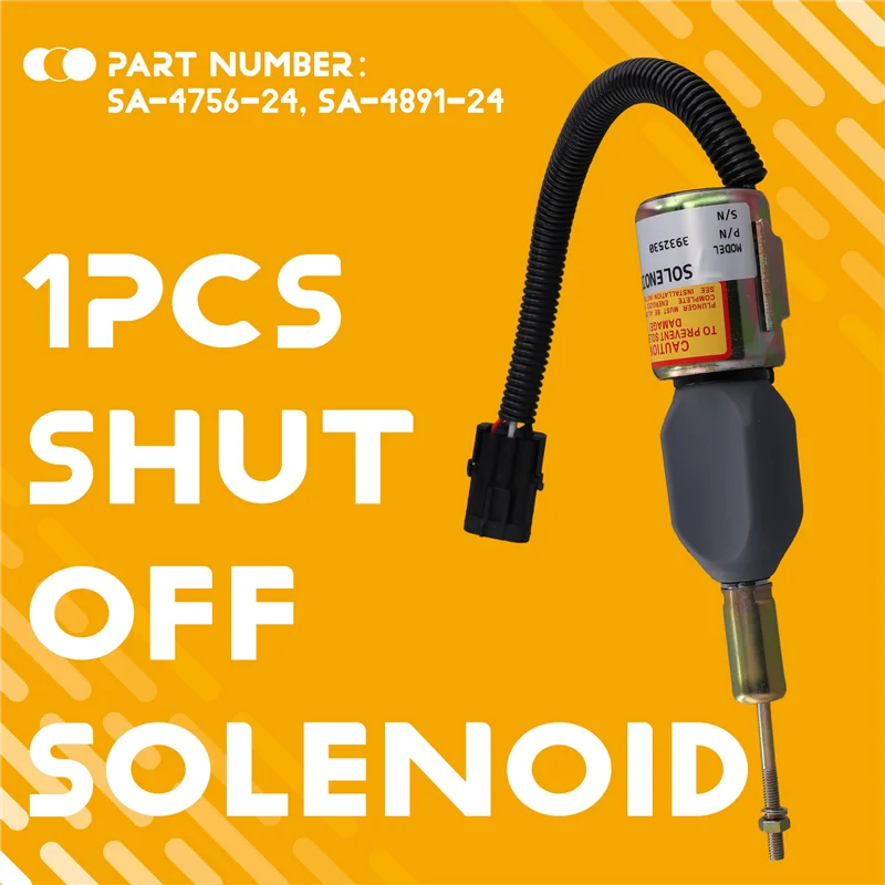 

New 3932530 24V Diesel Engine Shut Off Solenoid SA-4756-24 For Cummins 4BT, 6BT5.9 Excavator
