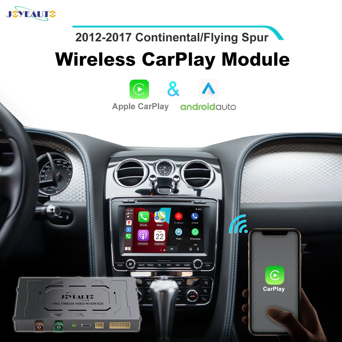 JoyeAuto Wireless Apple CarPlay For Bentley Flying Spur Continental 2012-2017 Android Auto Mirror-Link Car Play Navigation Box