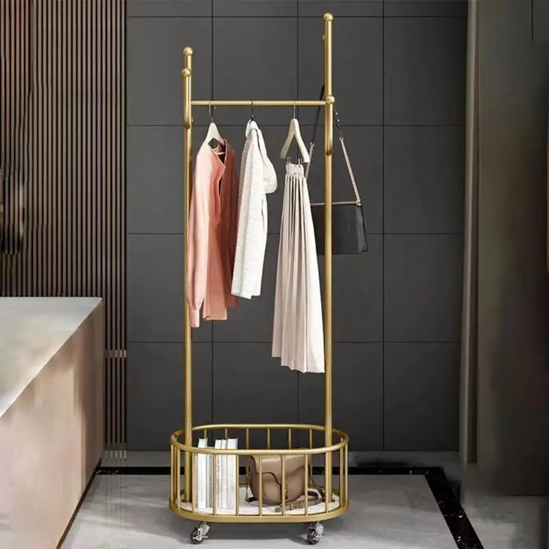 Clothes Rack Simple Clothes Hanger Floor Coat Rack Bedroom Multi-functional Household Mobile Hat Bag Rack Drying Rack