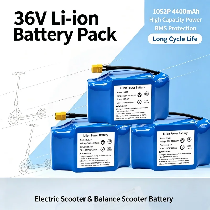 Original 36V 4.4Ah Rechargeable Lithium Battery 10S2P 4400mAh 18650 Electric Self Balancing Scooter Hoverboard Batteries