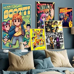 Vintage Movie Scott Pilgrim Vs. The World Anime Vintage Posters Sticky Whitepaper Prints Posters Artwork Posters Wall Stickers