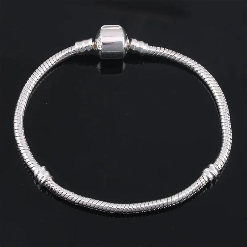 Cadena de serpiente de Plata de Ley 925, pulsera con dijes DIY para mujer, joyería de regalo con pulseras para mujer, брасekoе androбarkan
