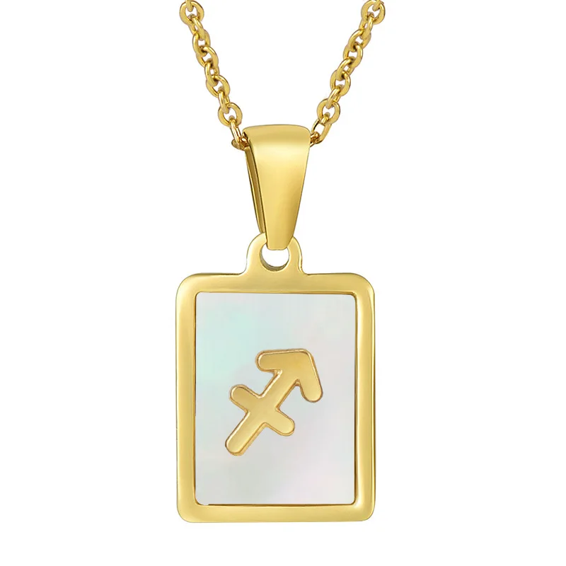 12 Zodiac Sign Necklaces for Women Aries Libra Gemini Pendant Necklace Gold Color Constellations Stainless Steel Jewelry collar