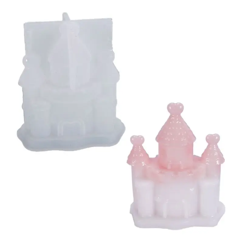 Mxme diy artesanato jóias castelo casa ornamentos resina epóxi molde decoração artesanato sabão vela resina molde fundição